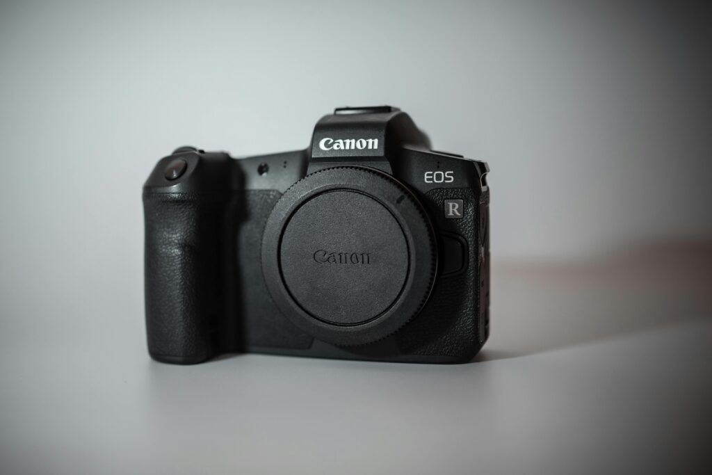 Sleek Canon EOS R mirrorless camera with advanced features and compact design.